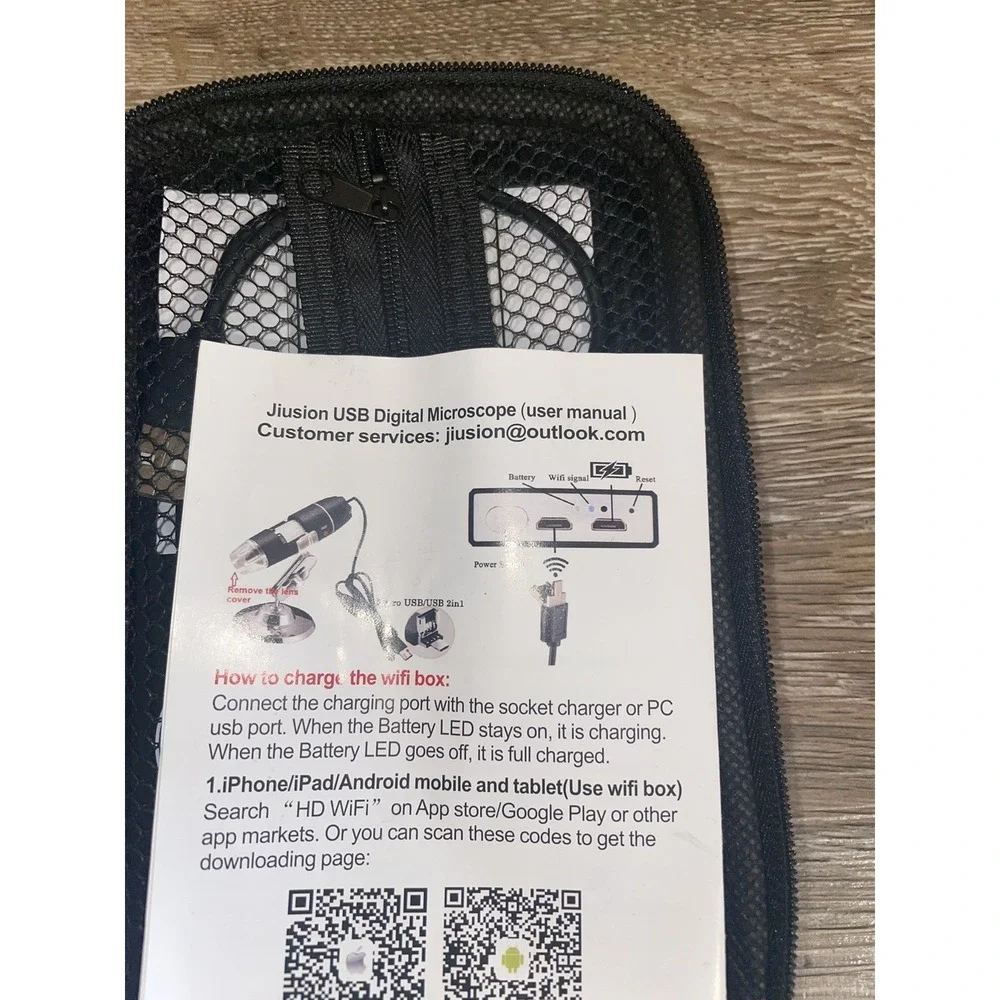 WiFi USB Digital Microscope 40-1000X with Wireless Handheld Stand